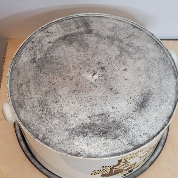 MCM Metal Cake Pie Taker With Handle Scottie Dog Chef Off White Silver 4 Pieces - Picture 8 of 13